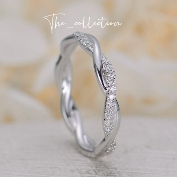 STERLING SILVER INFINITY DIAMOND RING - Picture 4 of 5